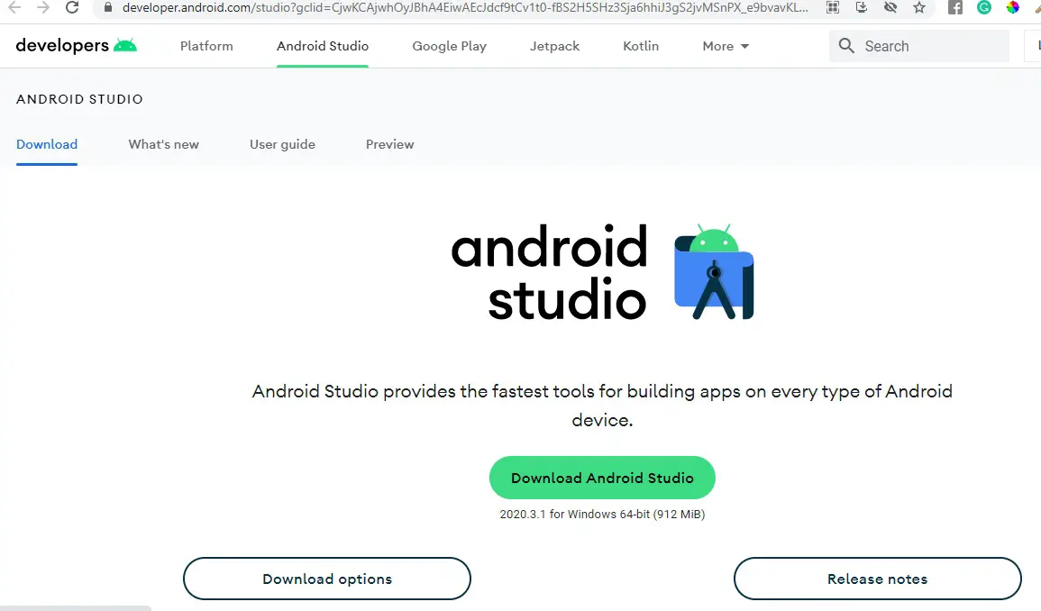 Download and Install Android Studio on Windows